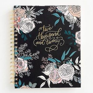 NWT Paper Source Black Floral 2020 Planner